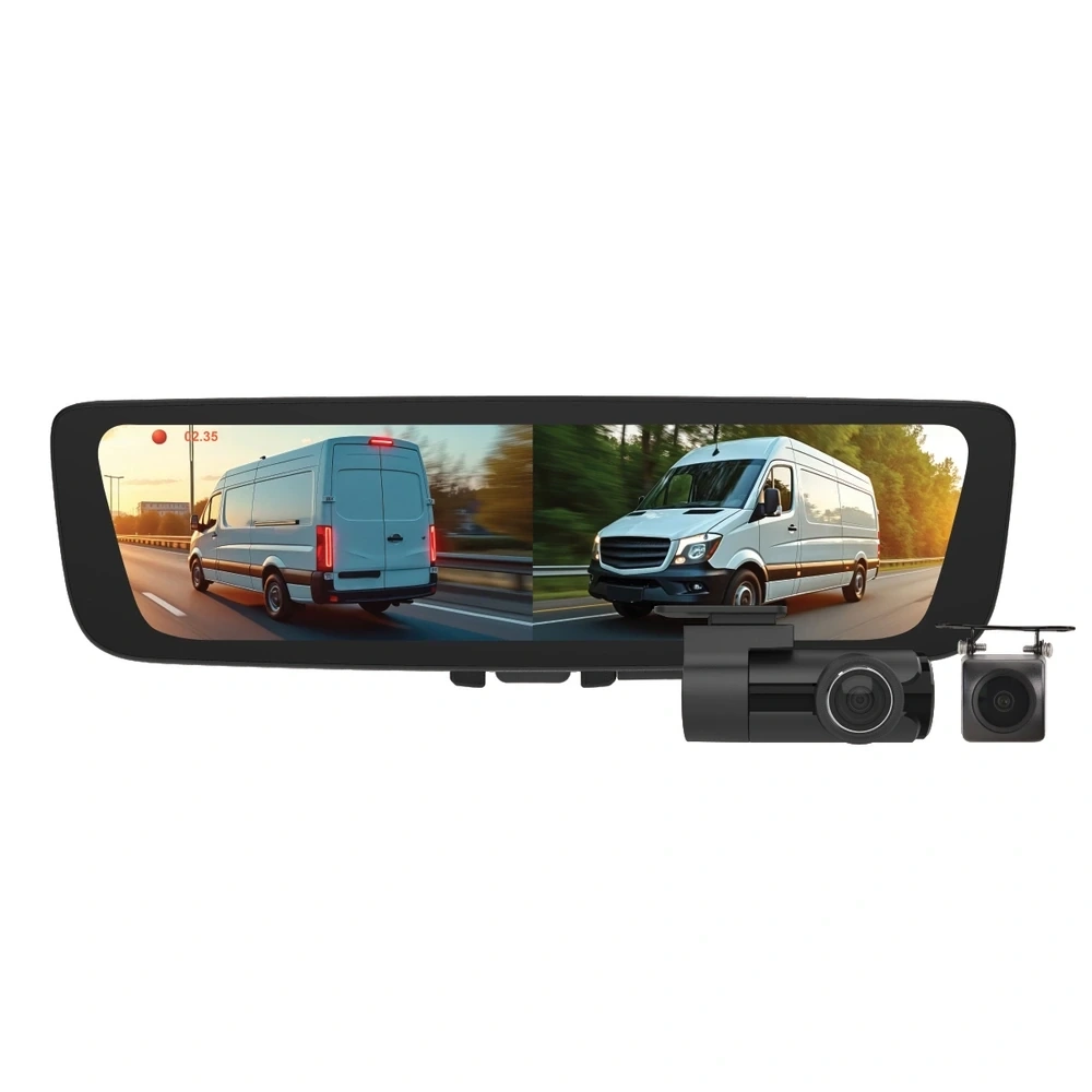 Aerpro Digital E-Mirror AEM2R Fits Isuzu MU-X 2013-2020 with AEMB1 Mounting Bracket, Front & Rear DVR Cameras - Vehicles Without Rain Sensor
