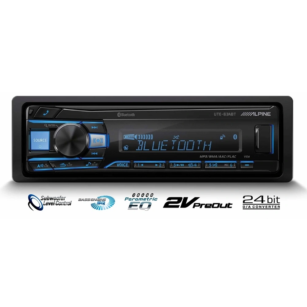 Alpine UTE-63ABT Single-DIN Premium Bluetooth® Digital Media Receiver