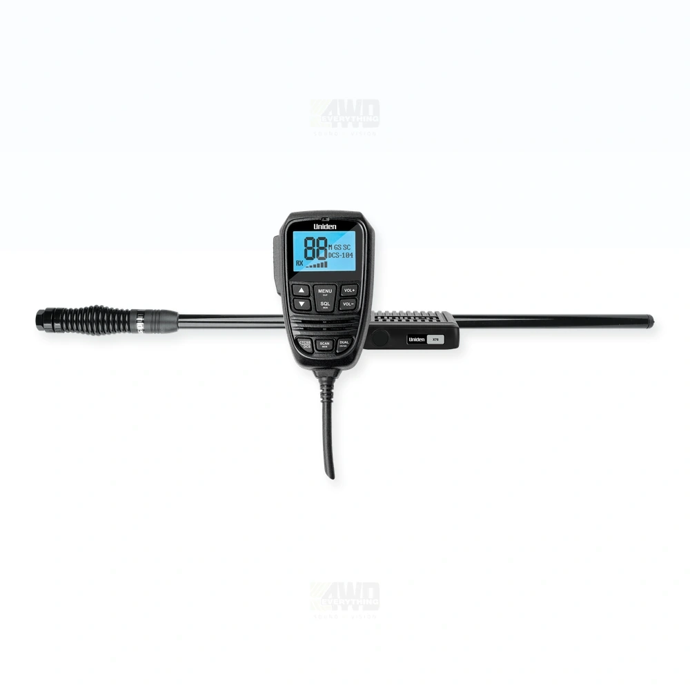 Ford Everest Uniden X76 Value Pack 5W UHF CB Radio & Antenna with Bonnet Bracket Essential Install Bundle 2022-Onwards
