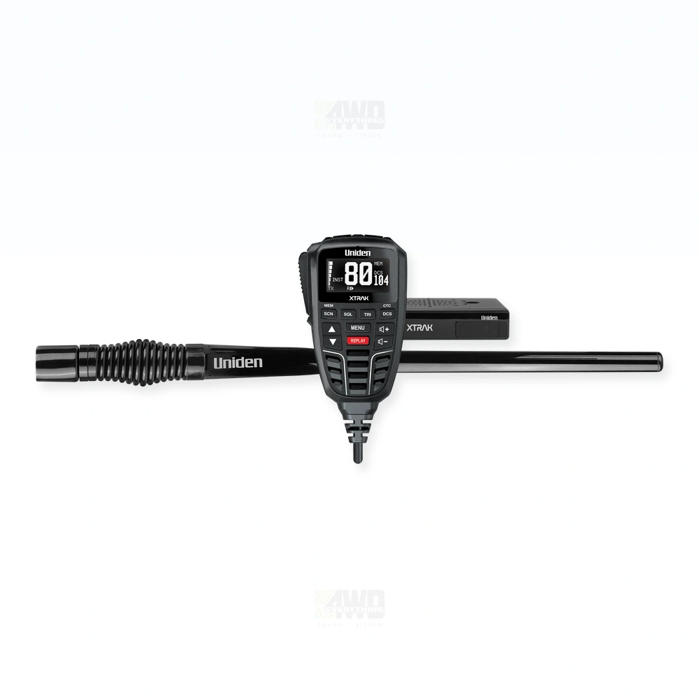 Ford Ranger Uniden XTRAK 80 5W UHF CB Radio & Antenna with Bonnet Bracket Integrated Install Bundle 2022-Onwards
