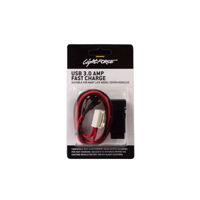 LightForce CBUSBTY4 USB 3.0 AMP Fast Charge to suit Toyota 300 Series, Prado 250, Prado 150 & more