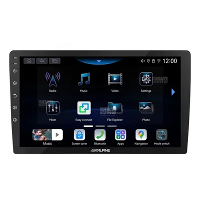 Alpine INE-AW409S + Aerpro AKMB12 Bundle 9 Inch Trapezoid Head Unit with install kit to suit mitsubishi / peugeot 2007-2012