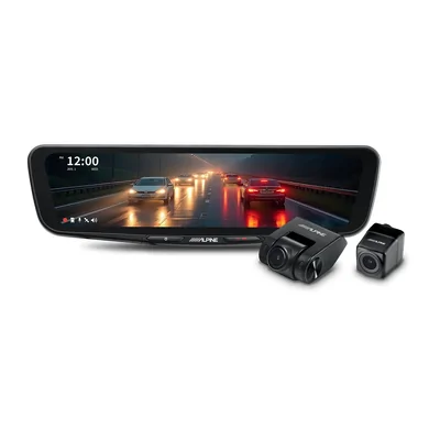 Alpine DVR-DM1000K0-OC 10-Inch Digital E-Mirror with Front & Rear DVR Cameras + Aerpro AEMB158 Mounting Bracket