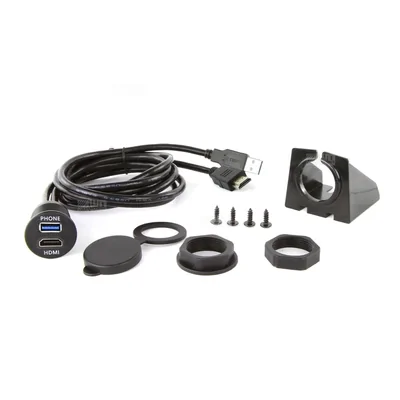 DNA Audio UNIUSB01H Universal Round Mount USB & HDMI Adaptor Lead To Fit In Most Cigarette Lighter / Accessory Sockets