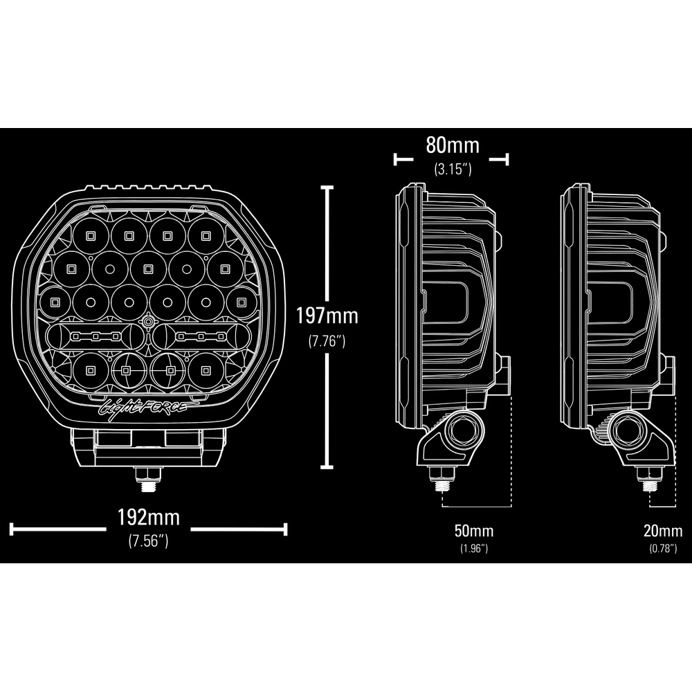 Lightforce BEAST 190 3-Mode LED Driving Light – Single