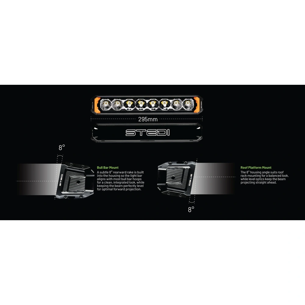 STEDI ST-02-SRT-108 Sport Plus Single Row 11.5 inch 8 LED Light Bar