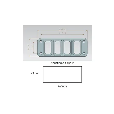 LightForce CBSW4TY Four-Switch Panel Fascia for TY Switches