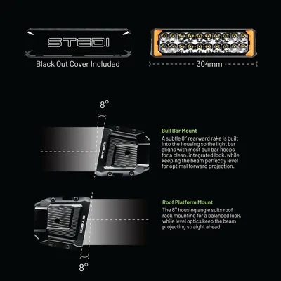 STEDI ST-02-SRT-220 Sport Plus Double Row 12 inch 20 LED Light Bar