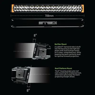 STEDI ST-02-SRT-252 Sport Plus Double Row 28 inch 52 LED Light Bar