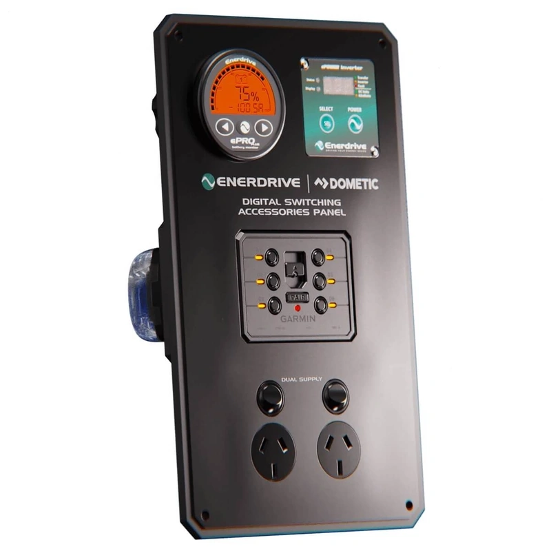 Enerdrive Garmin Digital Switching Panel W175 x H290mm with GPO (ePro & Inverter Remote Cutouts) DSAP-V3E