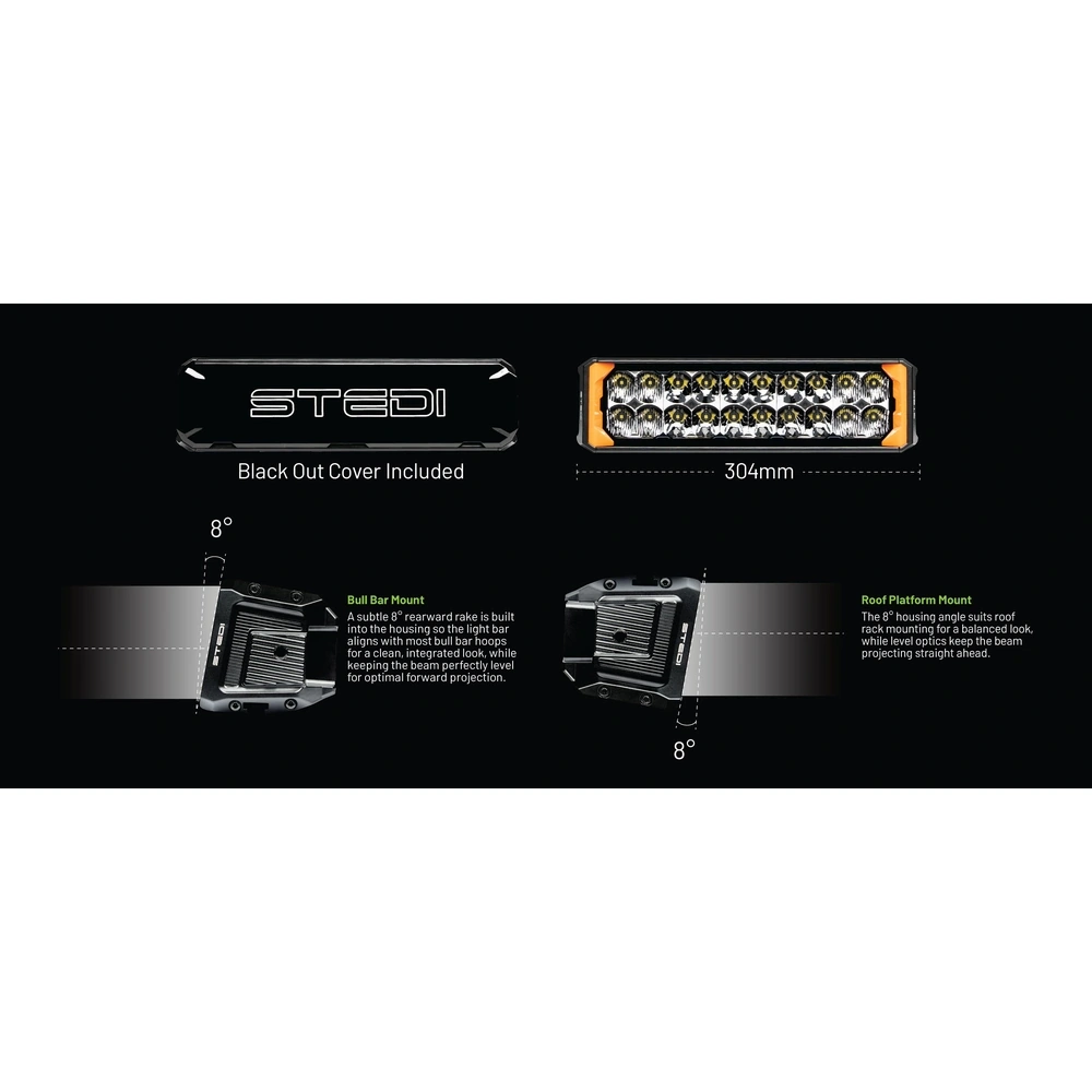 STEDI ST-02-SRT-220 Sport Plus Double Row 12 inch 20 LED Light Bar
