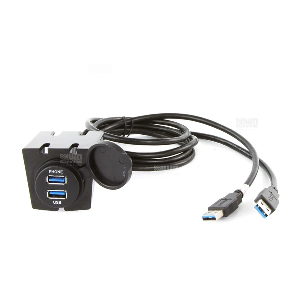 DNA Audio UNIUSB01H Universal Round Mount USB & HDMI Adaptor Lead To Fit In Most Cigarette Lighter / Accessory Sockets
