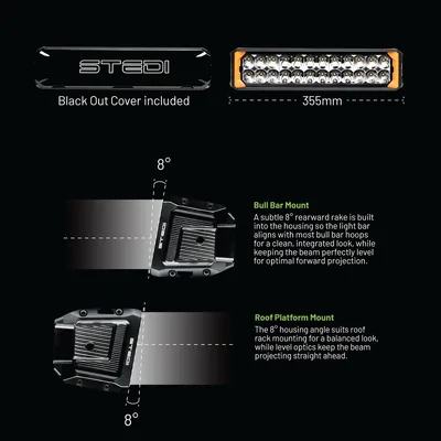 STEDI ST-02-SRT-224 Sport Plus Double Row 14 inch 24 LED Light Bar