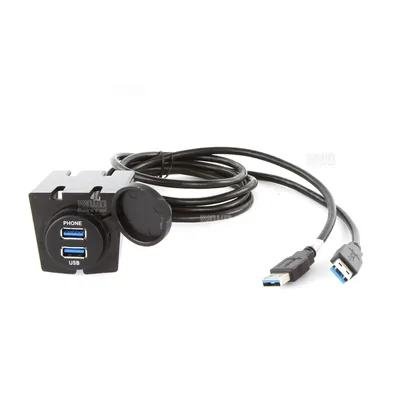 DNA Audio UNIUSB01H Universal Round Mount USB & HDMI Adaptor Lead To Fit In Most Cigarette Lighter / Accessory Sockets