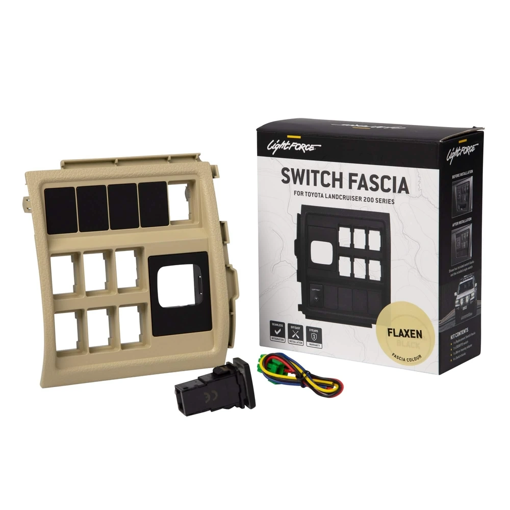 LightForce CBFASCIA3A3 Replacement Switch Fascia to suit Toyota Landcruiser 200 Series - Flaxen