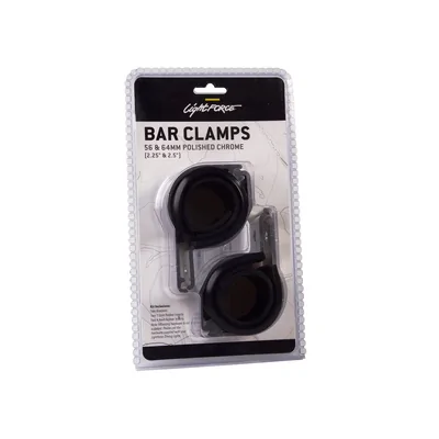LightForce LFBC65CP Pair of Bar Clamps (Polished) to suit 56mm and 65mm Diameter Bars