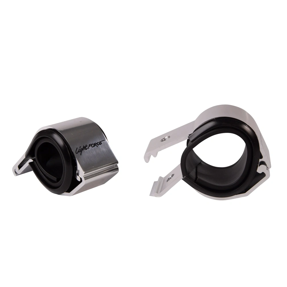 LightForce LFBC65CP Pair of Bar Clamps (Polished) to suit 56mm and 65mm Diameter Bars
