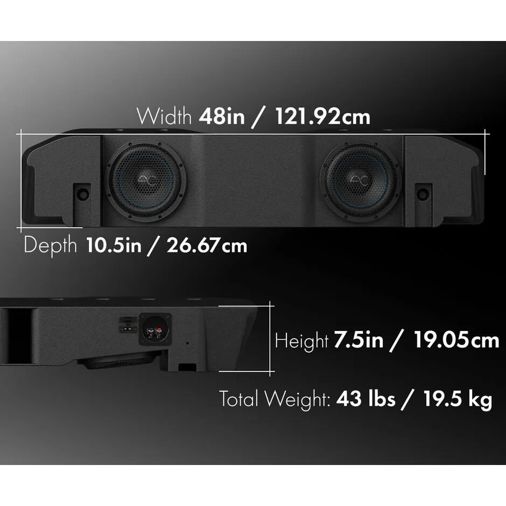 Stinger Dual 8-Inch Under Seat Vented Jeep Gladiator Subwoofer Enclosure