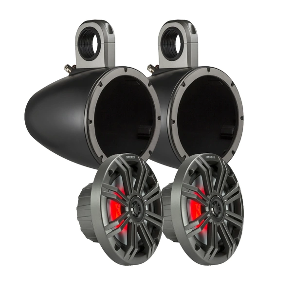 Kicker 6.5" Marine Speaker & Enclosure Bundle 45KM654L + 12KMTES (Pair)