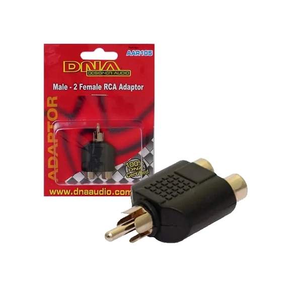 DNA Audio AAR105 RCA Male To 2 RCA Female Adaptor - 1 Pack