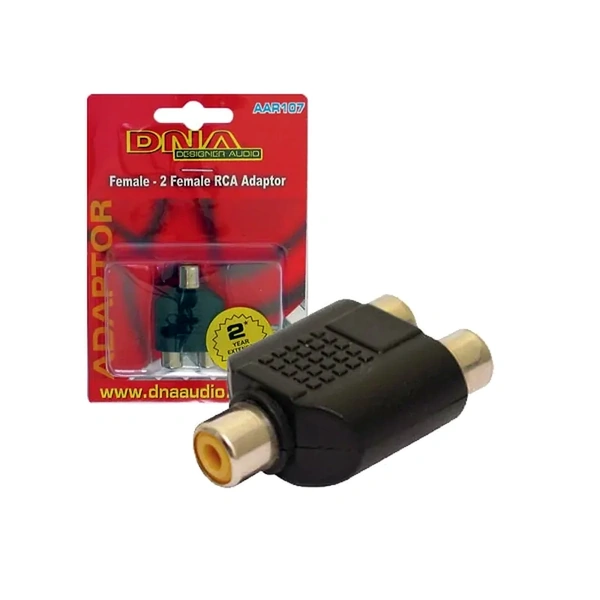 DNA Audio AAR107 RCA Female To 2 RCA Female Audio Adaptor - 1 Pack