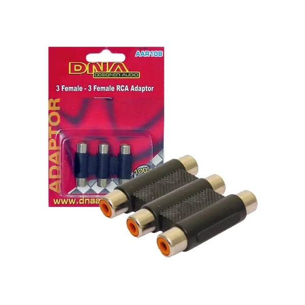 DNA Audio AAR108 3 RCA To RCA A/V Inline Joiner - 1 Pack