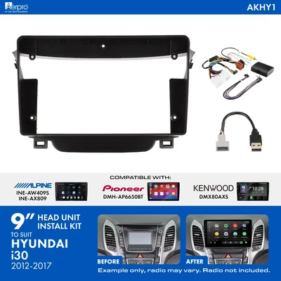 Aerpro AKHY1 9 Inch install kit to suit Hyundai i30 2012-2017