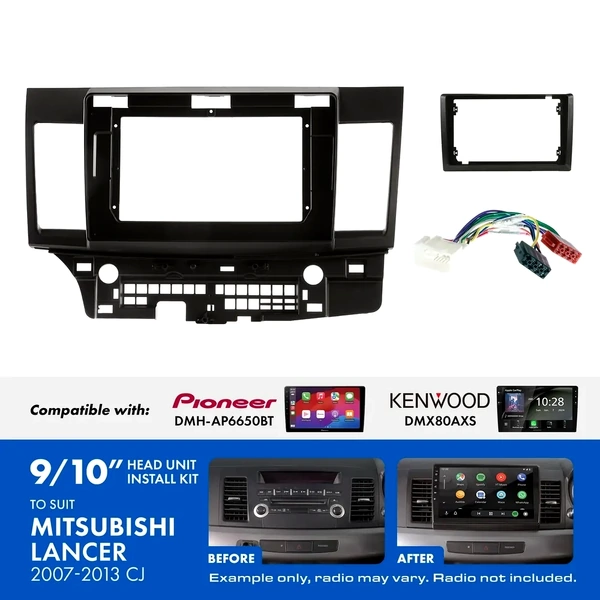 Aerpro AKMB24 9 Inch install kit to suit Mitsubishi lancer 2007-2013 suits DMH-AP6650BT & DMX80AXS