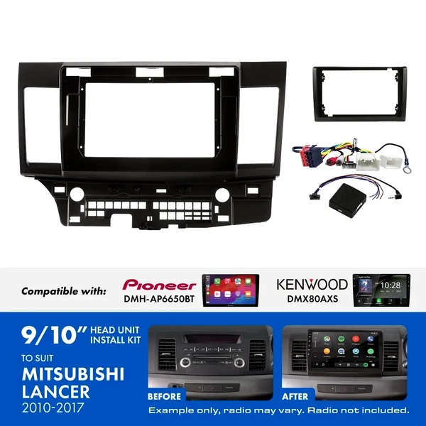 Aerpro AKMB5 9 Inch install kit to suit Mitsubishi lancer 2010-2017 suits DMH-AP6650BT & DMX80AXS
