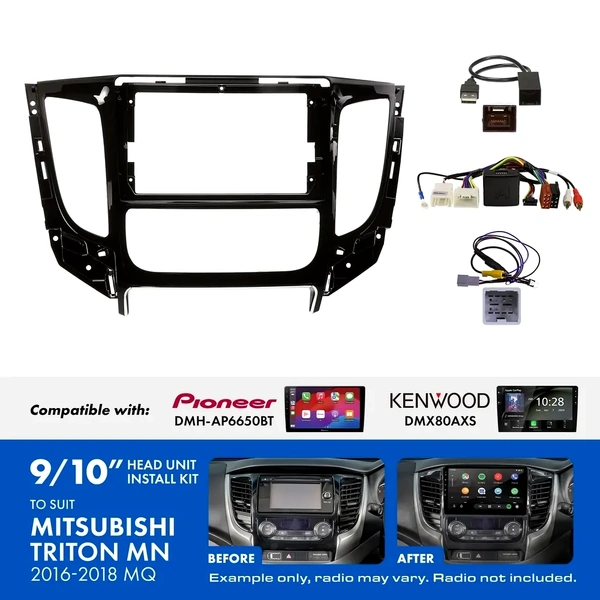 Aerpro AKMB8 9 Inch install kit to suit Mitsubishi triton 2016-2018 suits DMH-AP6650BT & DMX80AXS