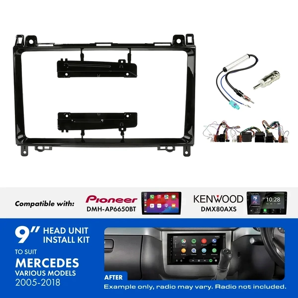 Aerpro AKMC2 9 Inch install kit to suit mercedes Volkswagen various 2005-2018 suits DMH-AP6650BT & DMX80AXS