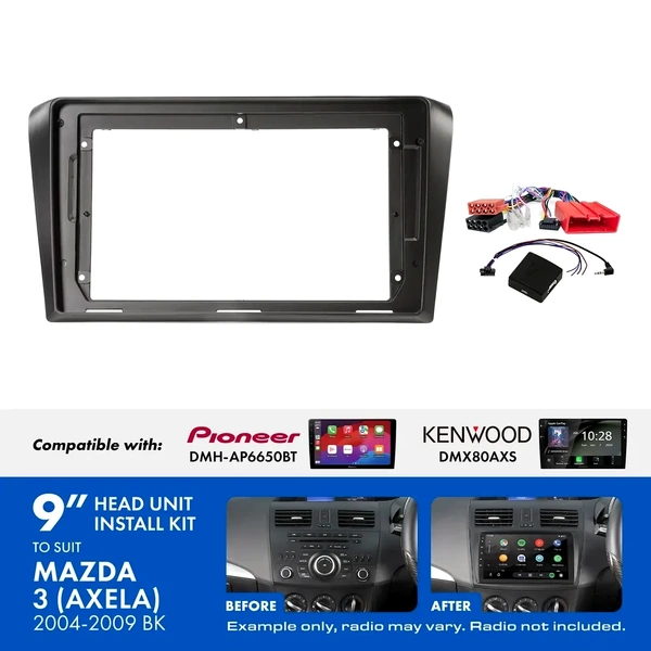 Aerpro AKMZ6 9 Inch install kit to suit Mazda 3 2004-2009 suits DMH-AP6650BT & DMX80AXS