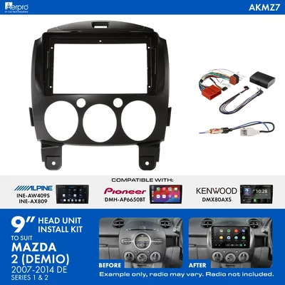 Aerpro AKMZ7 9 Inch install kit to suit Mazda 2 2007-2014