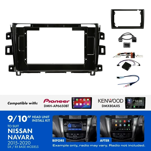 Aerpro AKNI12 9 Inch install kit to suit Nissan navara 2015-2020 suits DMH-AP6650BT & DMX80AXS