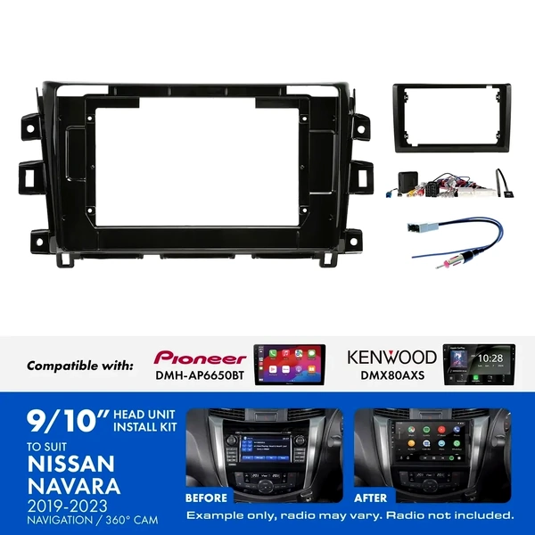 Aerpro AKNI14 9 Inch install kit to suit Nissan navara 2019-2023 suits DMH-AP6650BT & DMX80AXS