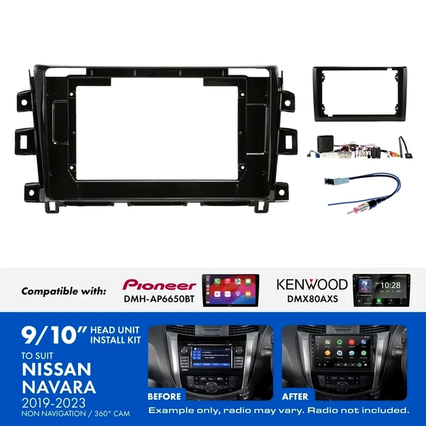 Aerpro AKNI15 9 Inch install kit to suit Nissan navara 2019-2023 suits DMH-AP6650BT & DMX80AXS
