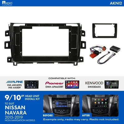 Aerpro AKNI2 9/10 Inch install kit to suit Nissan navara 2015-2019 non-nav