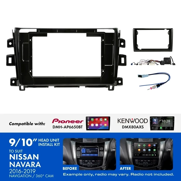 Aerpro AKNI3 9 Inch install kit to suit Nissan navara 2018-2019 suits DMH-AP6650BT & DMX80AXS