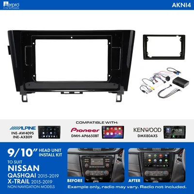 Aerpro AKNI4 9/10 Inch install kit to suit model Nissan 2015-2019