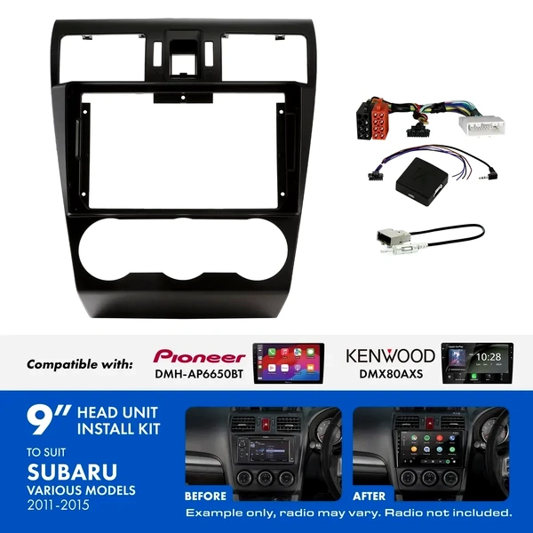Aerpro AKSU1 9 Inch install kit to suit Subaru various 2012-2015 suits DMH-AP6650BT & DMX80AXS