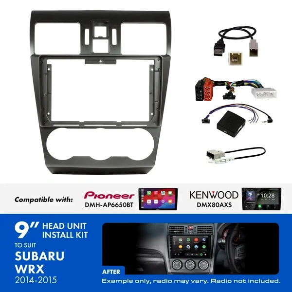 Aerpro AKSU12 9 Inch install kit to suit Subaru wrx 2014-2015 suits DMH-AP6650BT & DMX80AXS