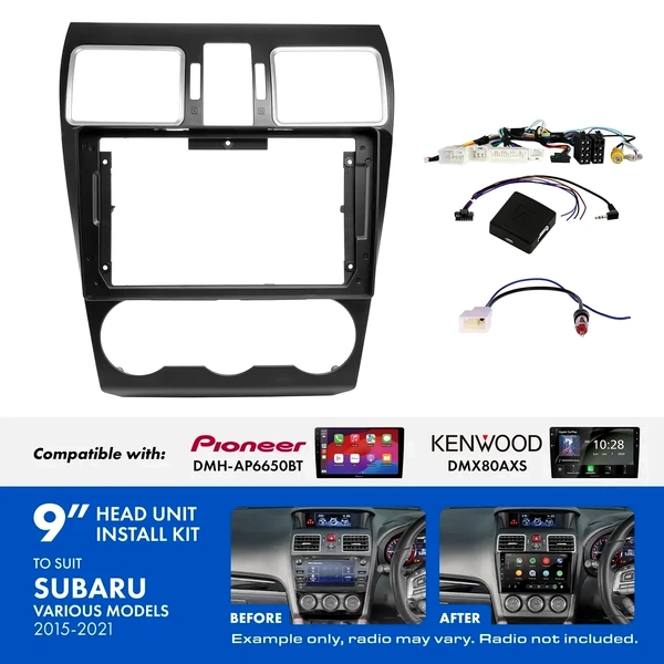Aerpro AKSU3 9 Inch install kit to suit Subaru 2015-2021 suits DMH-AP6650BT & DMX80AXS