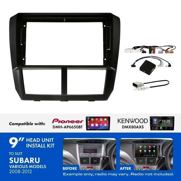 Aerpro AKSU7 9 Inch install kit to suit Subaru 2007-2014 suits DMH-AP6650BT & DMX80AXS