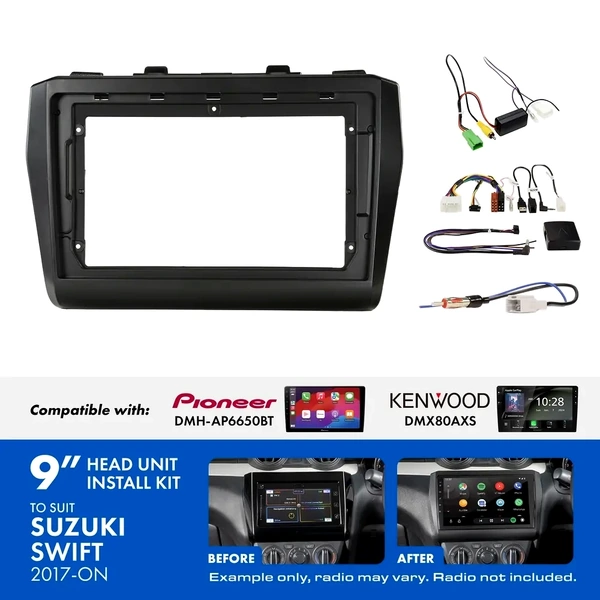 Aerpro AKSZ6 9 Inch install kit to suit Suzuki swift 2017- suits DMH-AP6650BT & DMX80AXS