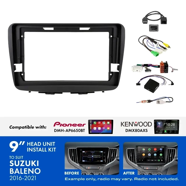 Aerpro AKSZ8 9 Inch install kit to suit Suzuki baleno 2016-2022 suits DMH-AP6650BT & DMX80AXS