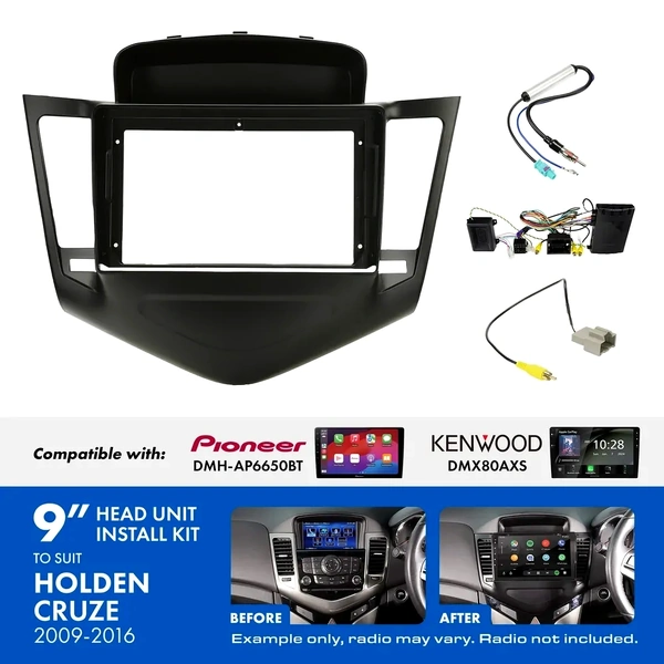 Aerpro AKTGM2 9 Inch install kit to suit Holden cruze 2009-2016 suits DMH-AP6650BT & DMX80AXS