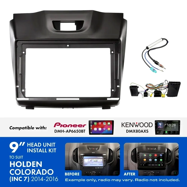 Aerpro AKTGM9B 9 Inch install kit to suit Holden colorado 2014-2016 suits DMH-AP6650BT & DMX80AXS