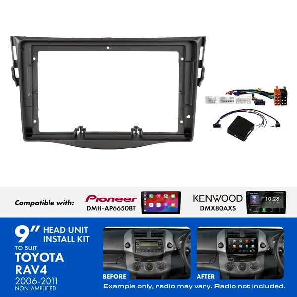 Aerpro AKTO16 9 Inch install kit to suit Toyota rav4 2006-2011 suits DMH-AP6650BT & DMX80AXS