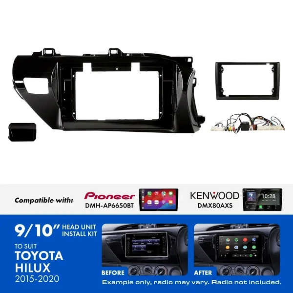 Aerpro AKTO2 9 Inch install kit to suit Toyota hilux 2015-2020 suits DMH-AP6650BT & DMX80AXS