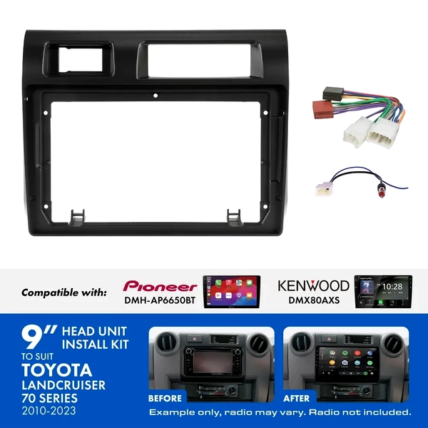 Aerpro AKTO29 9 Inch install kit to suit Toyota landcruiser 70 series 2010-2023 suits DMH-AP6650BT & DMX80AXS